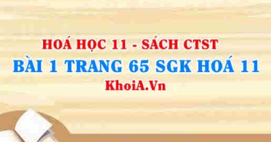 Bài 1 trang 65 SGK Hóa 11 Chân trời sáng tạo